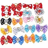 Pet Dog Hair Bows Accessories With Rubber Bands Pack Of 20