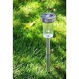 GTMax Solar Powered Motion Sensor Stainless Steel Pole Garden Light