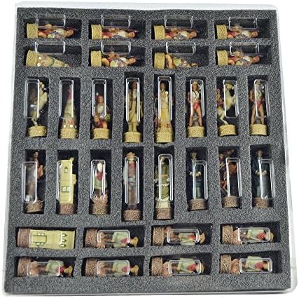 Themed Chessmen: Quality Hand Painted Cowboys Indians Western Chess Pieces Set