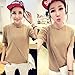 ROPALIA Women's Summer Cotton Short Sleeve Striped Casual Blouse Coffee