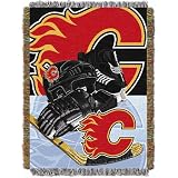 Calgary Flames NHL Woven Tapestry Throw Blanket (Home Ice Advantage) (48x60")