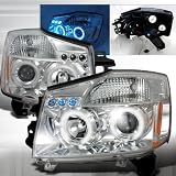 04 05 06 07 Nissan Titan Halo Projector Headlights - Chrome (Pair) by ACP