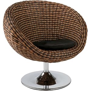 Euro Style Oliana Swivel Chair, Triple Brown