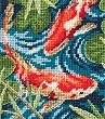 Dimensions Crafts Koi Pond Mini Needlepoint Kit 5"X5" Stitched In Thread 7214, 1 Item(s)/Order