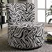 Coaster 902002 Round Swivel Accent Chair, Zebra