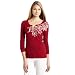 Lucky Brand Women's Brenna Top, Holiday Red, Large