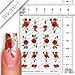 Nailart NAIL TATTOO STICKER - blossom / flower / rose - red / green