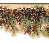 Olive Pine Cone Die-Cut Wallpaper Border
