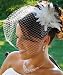 Feather Fascinator with Removable Cage Wedding Veil