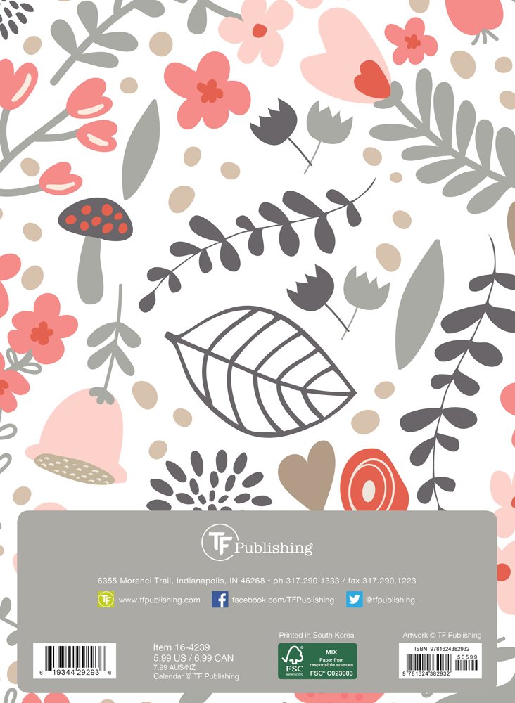 2016 Folksy Flowers Simplicity 18 Month Planner: TF Publishing ...
