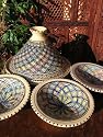 Medium patterned cooking tagine with 4 matching bowls