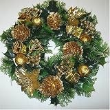 Luxury 18'' Christmas Wreath Gold Decoration Kitchen & Housewares