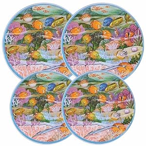 Reston Lloyd Electric Stove Burner Covers, Set of 4, Fish Reston Lloyd Electric Stove Burner Covers, Set of 4, Fish