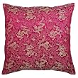 Decorative Handmade Magenta & Gold Cushion Cover / Pillow Sham - Chinese Dragon & Flowers Design