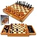 Elegant Inlaid Wood Cabinet w/ Staunton Wood Chessmen (fls)