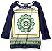 My Michelle Girls' Long Sleeve Top with Knit Back and Woven Sublimated Front