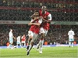 Jigsaw of Denilson celebrates scoring Arsenals 2nd goal with Abou Diaby from Arsenal FC