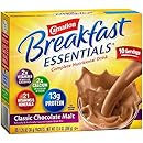 Carnation Breakfast Essentials, Classic Chocolate Malt Powder, 1.26 oz, 10-Count Envelopes (Pack of 6)