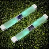 Super Bright Long Life Wireless 2 Green LED Pathway Plastic Solar Light Gl91b - 2 Pcs