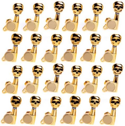 4sets 24L Skull Guitar Sealed-gear Tuning Pegs Machine Head Gold