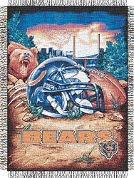Chicago Bears Home Field Advantage Woven Tapestry Throw Blanket - NFL Football Fan Shop Merchandise