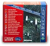 Konstsmide 6060-200 LED Minilichterkette (120 kalt wei&szlig;e Dioden, Retro Design, 24V Au&szlig;entrafo, 7.2W, gr&uuml;nes Kabel)