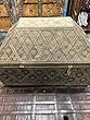 Intricate Hand Carving Wooden Jewelry Box Treasure Chest, Vintage and Rustic