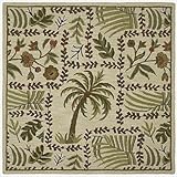 IMAGE OF Kaleen 7806-01 Tara Squared Lanai Ivory Wool Rug Size: Square 5'9''