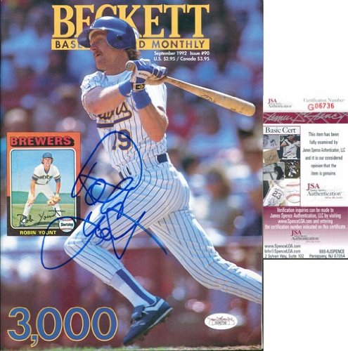 Robin Yount Autographed/Hand Signed September 1992 Beckett Magazine (JSA)