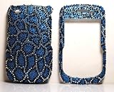 Blue with Silver Black Leopard Spots Blackberry 8520 8530 Curve Sparkling Premium Luxury Rhinestones Full Diamond Bling Snap on Cell Phone Case + Retail Package