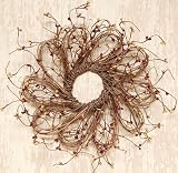 Flower Shaped Pip Wreath w/Burgundy & Gold Pips, 12