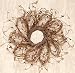 Flower Shaped Pip Wreath w/Burgundy & Gold Pips, 12" Rustic Primitive