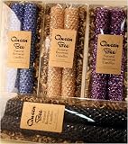 Queen Bee Natural Beeswax Glitter Candles boxed set of 2 - red