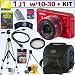 Nikon 1 J1 10.1 MP HD Mirrorless Compact Digital Camera System with 10-30mm f/3.5-5.6 VR 1 NIKKOR Zoom Lens (Red) + 16GB Deluxe Accessory Kit