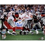 Eli Manning Super Bowl XLII Escaping Tackle 8x10 Photo w/ SB XLII MVP Insc.