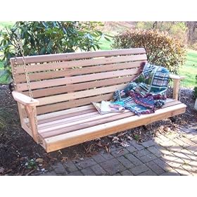 6' Red Cedar American Classic Porch Swing by The Cedar Store