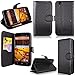 Cellularvilla Wallet Case for ZTE Boost MAX N9520 Pu Leather Wallet Card Flip Open Pocket Case Cover Pouch (Carbon Fiber Black)