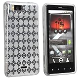 TPU Rubberized Soft-Gel Skin Case for Motorola Droid X2 Clear Argyle