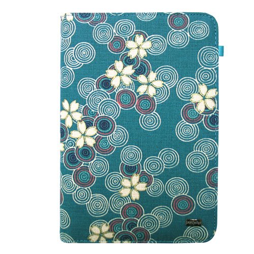 JAVOedge Cherry Blossom Book Style Case for the Barnes & Noble Nook (Ocean Blue)