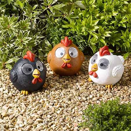 Poules lumineuses solaire Lot de 3