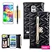 S5 Case,Galaxy S5 Case ,OMIU(TM)Deluxe Unique Grid Quilted Design Glitter Bling Diamond Rhinestone Bowknot Pattern Premium PU Leather Lady Purse Wallet Phone Case Cover For Samsung Galaxy S5 i9600(Black),Sent Screen Protector+Stylus+Cleaning Cloth