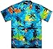 V.H.O. Funky Hawaiian Shirt, Shortsleeve, Surf, Turquoise, 3XL