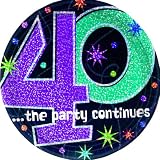 61I46kXOXPL. SL160  The Party Continues 40th Birthday Paper Dessert Plates