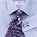 Charles Tyrwhitt Sky Puppytooth with Pink Satin Stripe Classic Dress Shirt (Single Cuff)