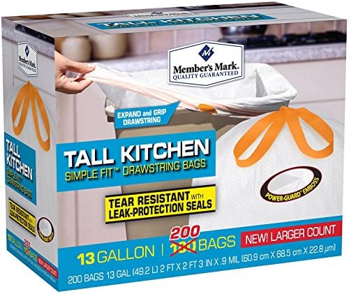 NEW Tall Kitchen Simple Fit Drawstring Bags 13gallon/180bags