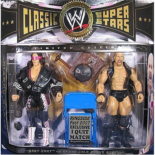 Childrens Toyshop  Third Party New : WWE INTERNET EXCLUSIVE STONE COLD STEVE AUSTIN AND BRET HART WRESTLEMANIA 13 "I QUIT MATCH"