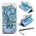 iPhone 5C Case, Speedtek Elephant Pattern Premium PU Leather Wallet Flip Protective Skin Case with Magnetic Closure for Apple iPhone 5C (2013) (Built-in Credit Card/ID Card Slot)