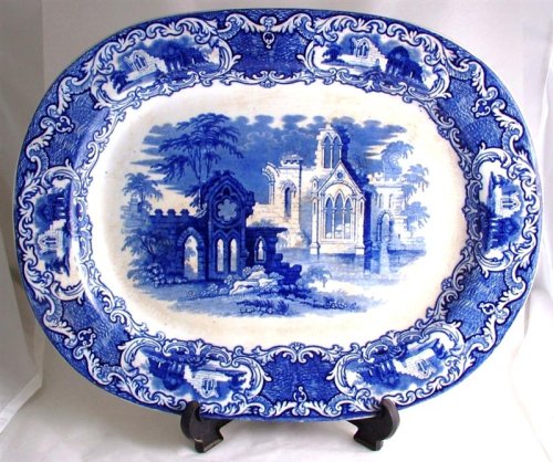 c1900 George Jones 16 inch ashet or meat plate Abbey ware pattern