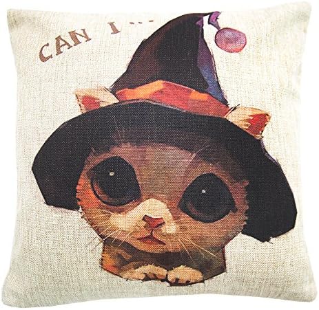 Uniquely Cotton Line Home Sofa Decore Throw Pillow Shell Cushion Cover 18" Catoon Cat