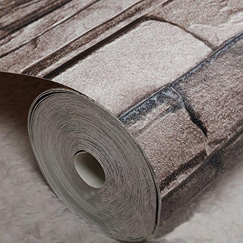 ZARA Mall Modern brick wall home retro environmental protection wallpaper, 3D texture, embossed wallpaper matte process 0.53m(20.8")*10m(32.8')=5.3?O(57sqfeet) (Brown)